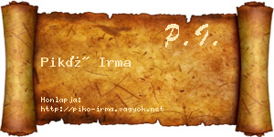 Pikó Irma névjegykártya