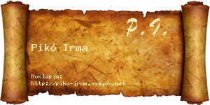 Pikó Irma névjegykártya